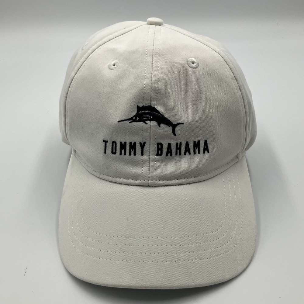 Tommy Bahama Tip Your Cap Hat Adjustable Strapback Dad OSFM White Baja Margarita